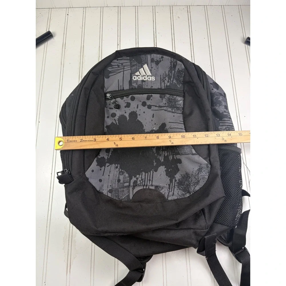 Adidas Unisex Black Gray Graphic Backpack Bookbag Laptop Travel School Bag
